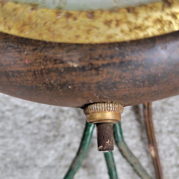 Vintage Wall Clock Light 29" Gold Green Brass Mid Century Leaf Vine Metal Tested - Picture 10 of 16